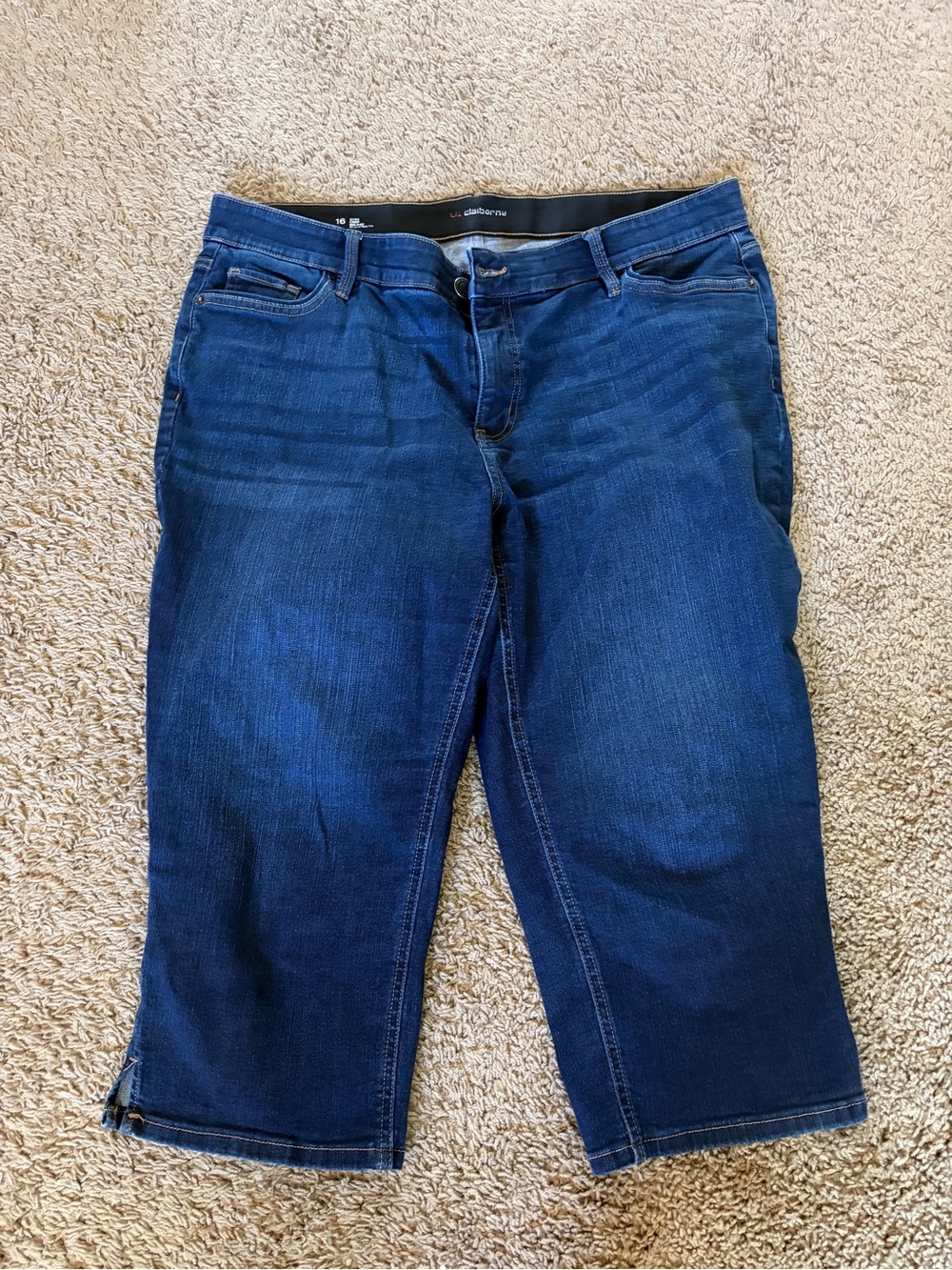 Liz Claiborne Dark Blue Cropped Denim Capris